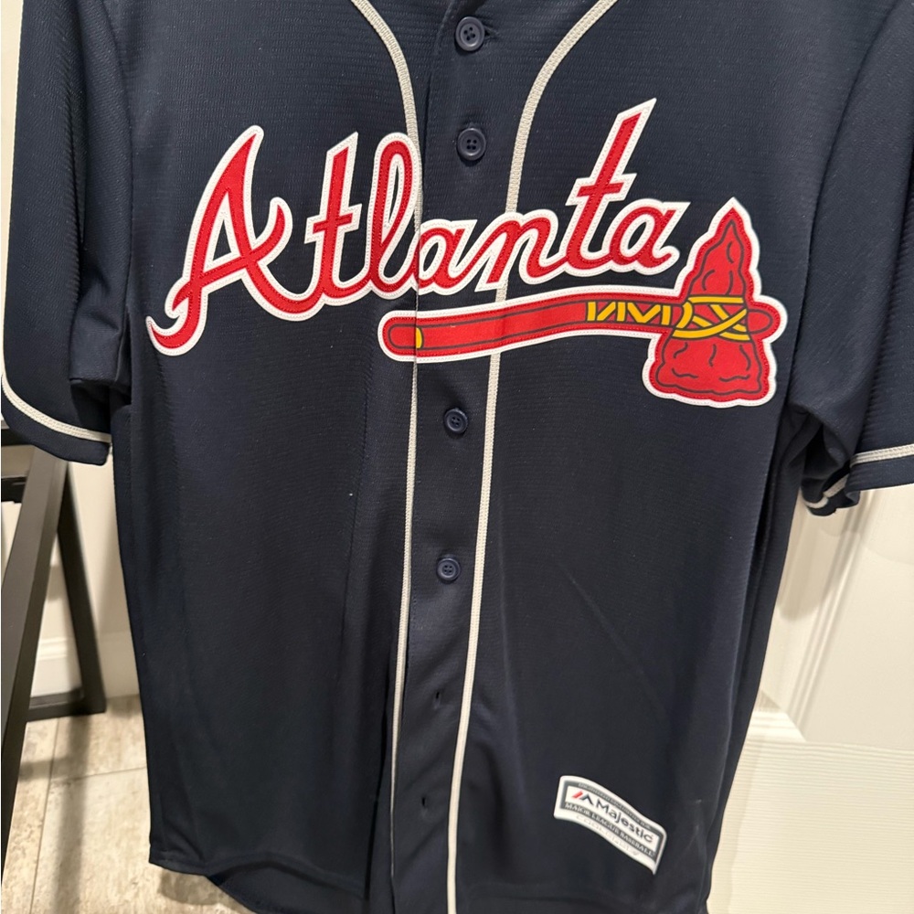 Majestic Blue and Red Atlanta Braves Jersey